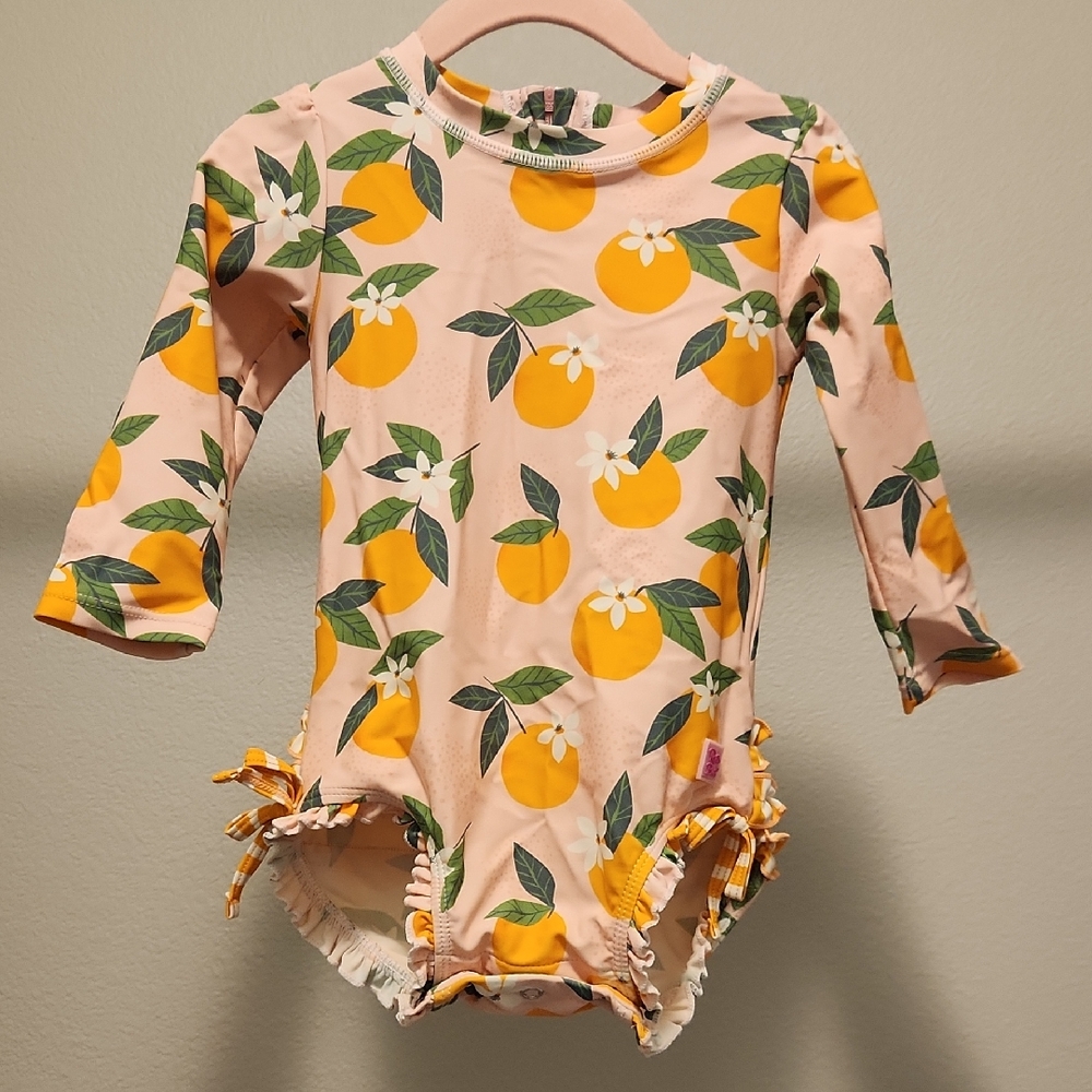 Ruffle Butts Orange and Green Kids Bodysuit